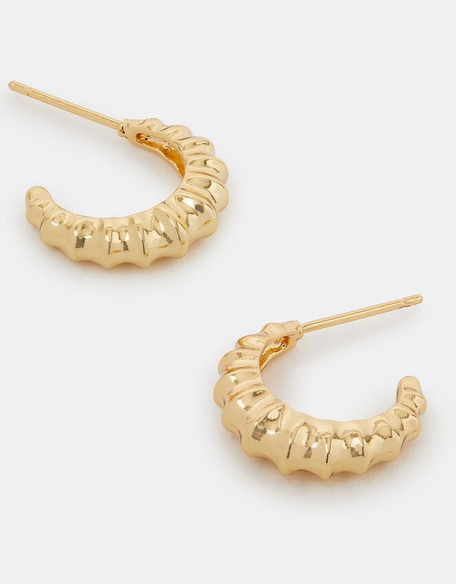 accessorize 14ct Gold-Plated Shell Hoop Earrings