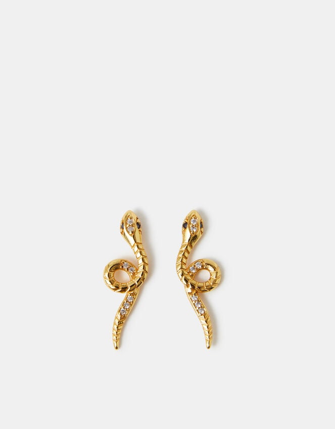 Accessorize 14ct Gold-Plated Snake Stud Earrings
