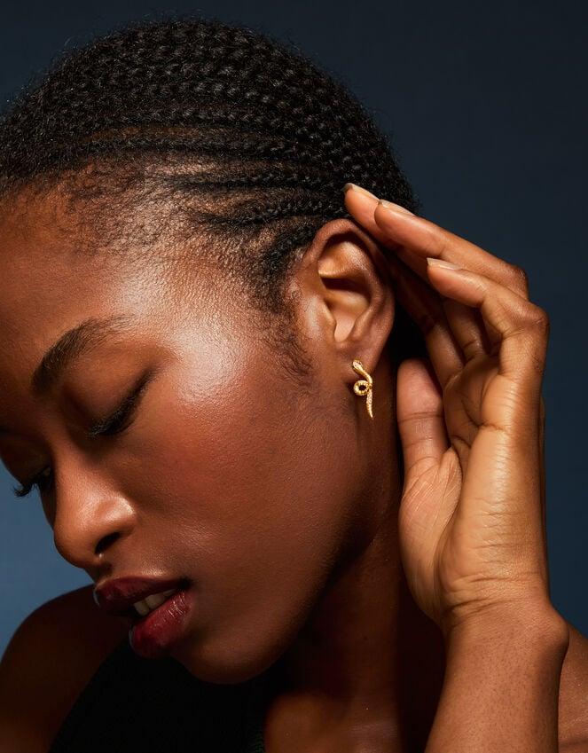 Accessorize 14ct Gold-Plated Snake Stud Earrings