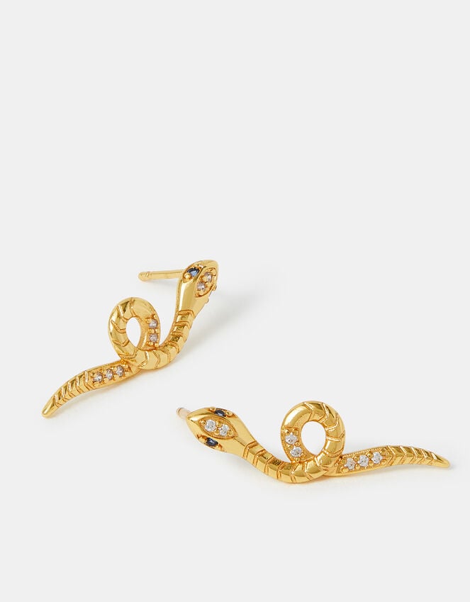 accessorize 14ct Gold-Plated Snake Stud Earrings