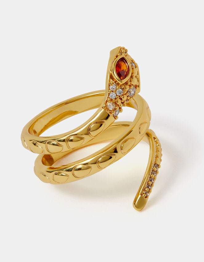 Accessorize 14ct Gold-Plated Snake Wrap Ring Gold