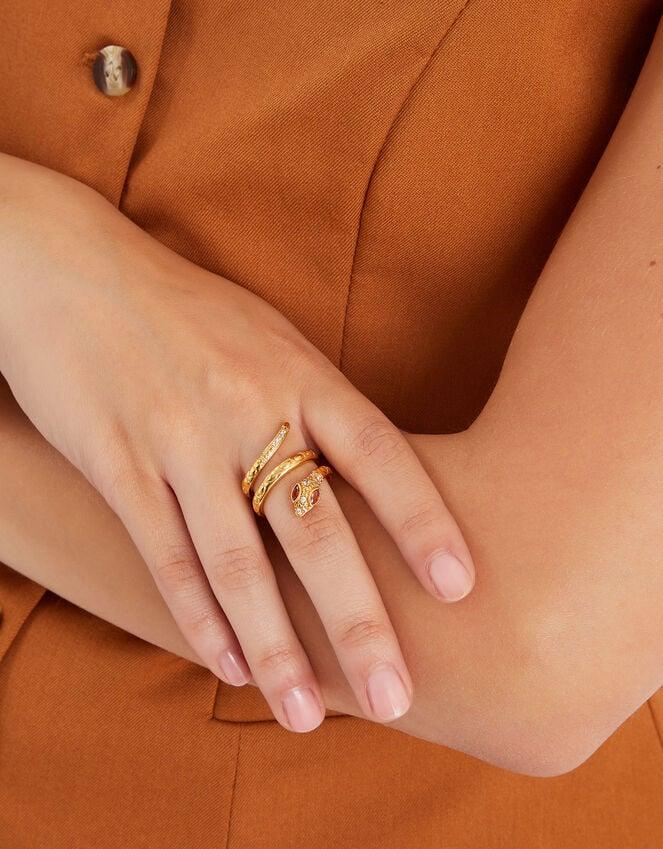 Accessorize 14ct Gold-Plated Snake Wrap Ring Gold