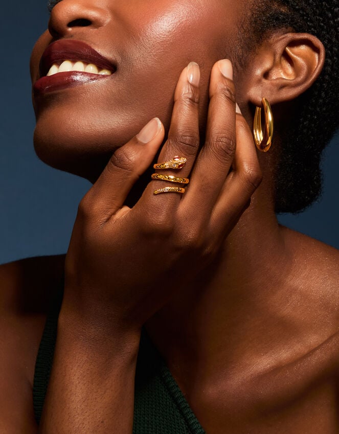 Accessorize 14ct Gold-Plated Snake Wrap Ring Gold