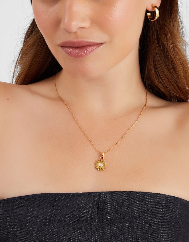 Accessorize 14ct Gold-Plated Sun Pendant Necklace