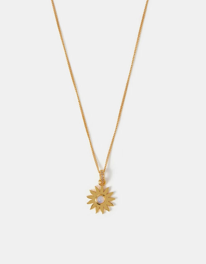 accessorize 14ct Gold-Plated Sun Pendant Necklace