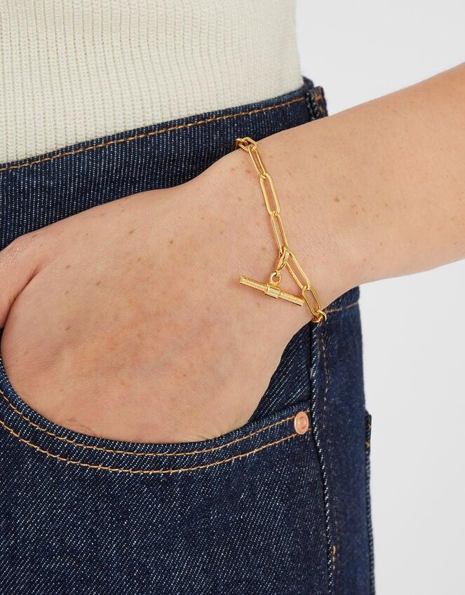 accessorize 14ct Gold-Plated T-Bar Charm