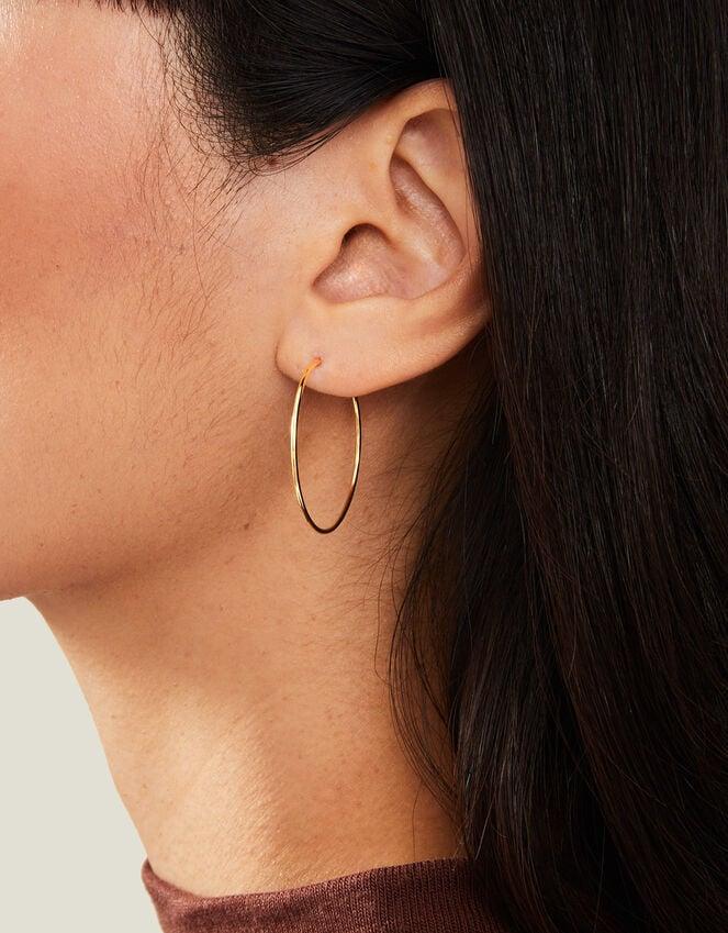 Accessorize 14ct Gold-Plated Thin Hoop Earrings