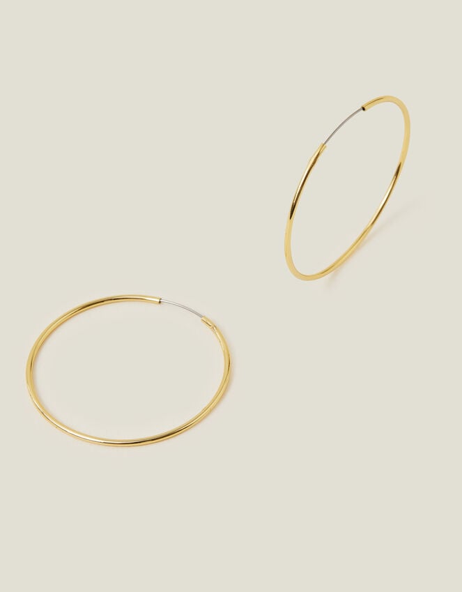 accessorize 14ct Gold-Plated Thin Hoop Earrings
