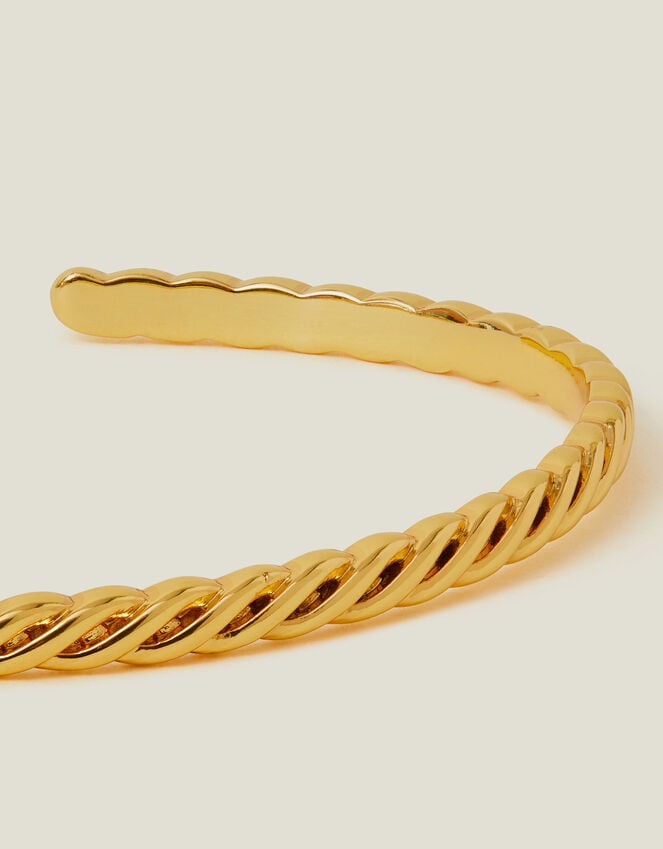 accessorize 14ct Gold-Plated Twisted Bangle Cuff