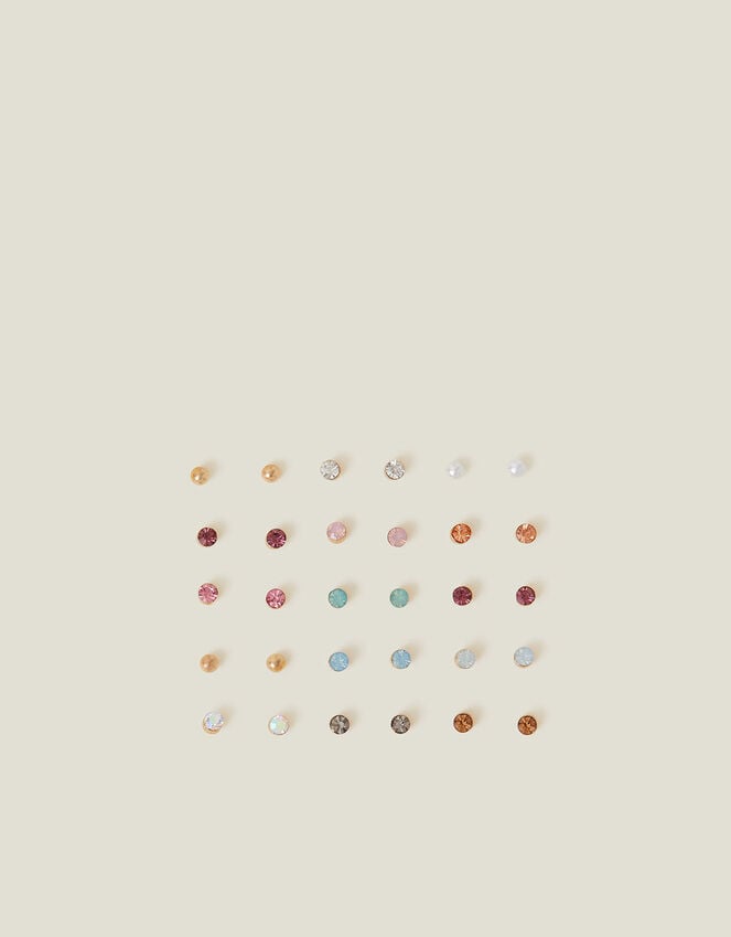 accessorize 15-Pack Stone Stud Earrings Multi