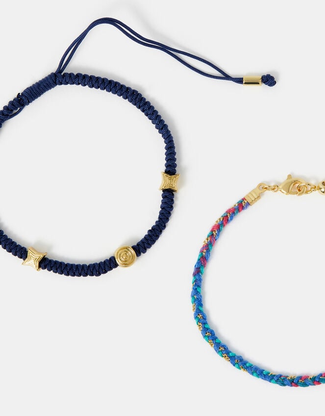 accessorize 2-Pack 14ct Gold-Plated Cord Bracelets