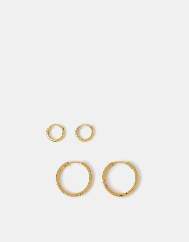 Accessorize 2-Pack 14ct Gold-Plated Hoop Earrings