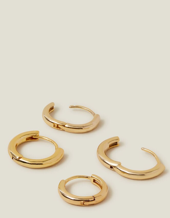 accessorize 2-Pack 14ct Gold-Plated Hoop Earrings