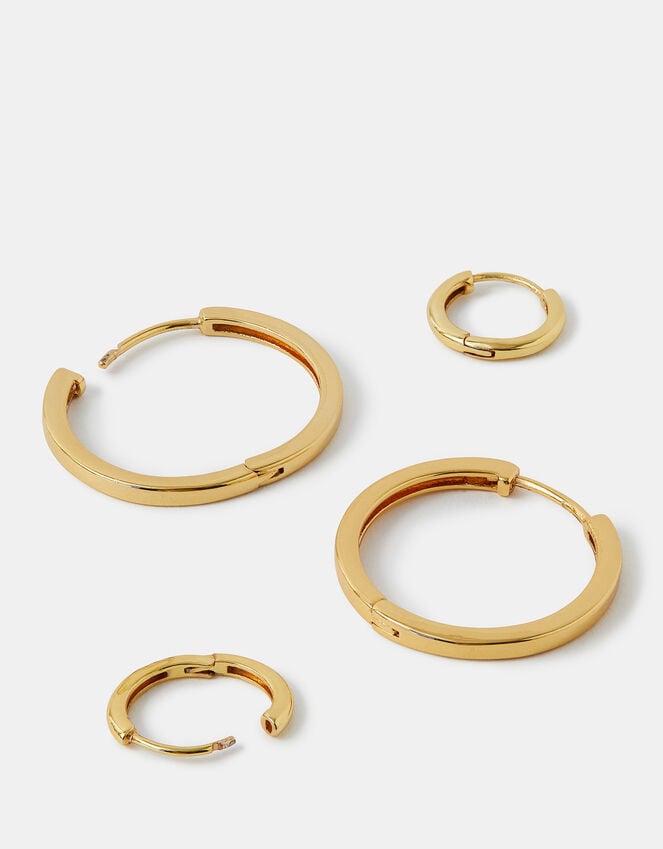 accessorize 2-Pack 14ct Gold-Plated Hoop Earrings