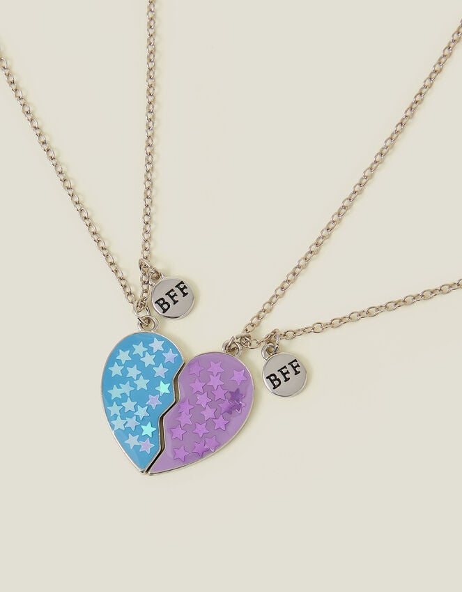 Accessorize 2-Pack BBF Heart Friendship Necklaces