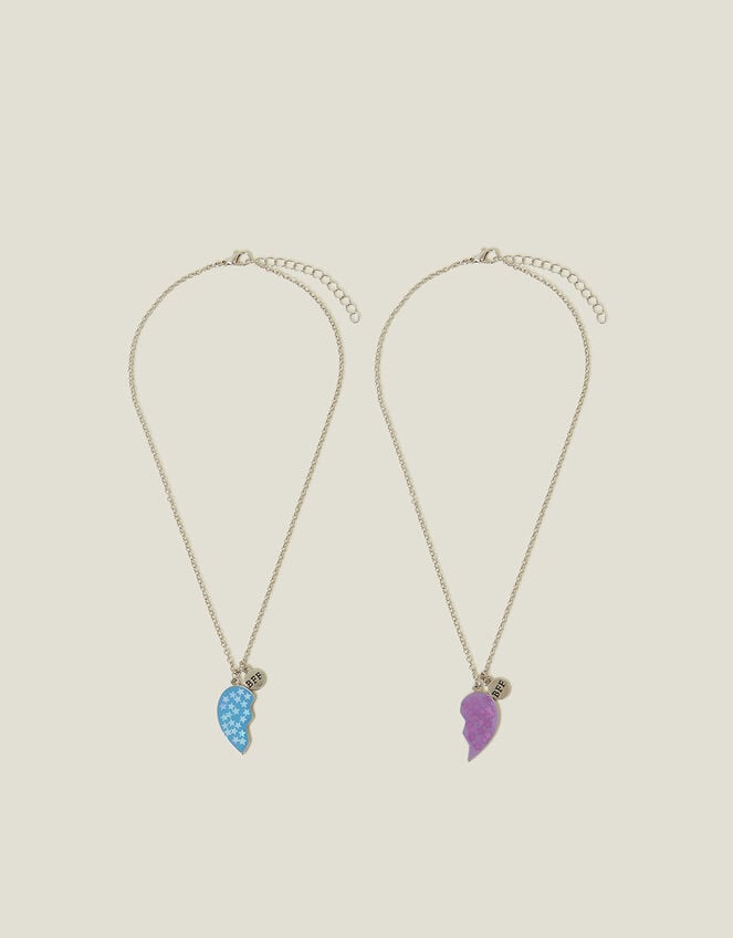 accessorize 2-Pack BBF Heart Friendship Necklaces