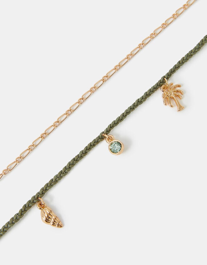 accessorize 2-Pack Beach Charm Anklets