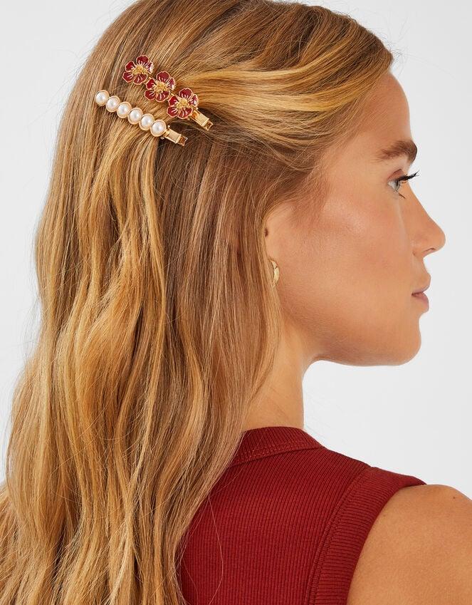 Accessorize 2-Pack Flower & Pearl Hair Clips