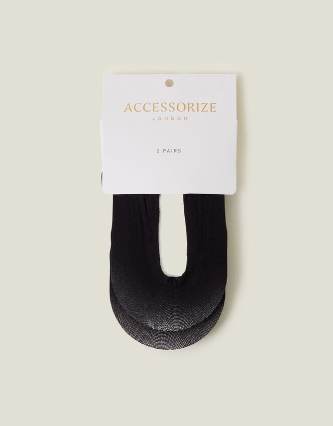 accessorize 2-Pack Footsie Socks Black