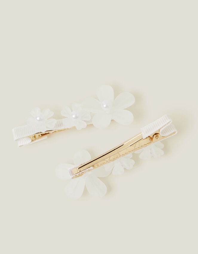 Accessorize 2-Pack Gem Flower Clips Ivory