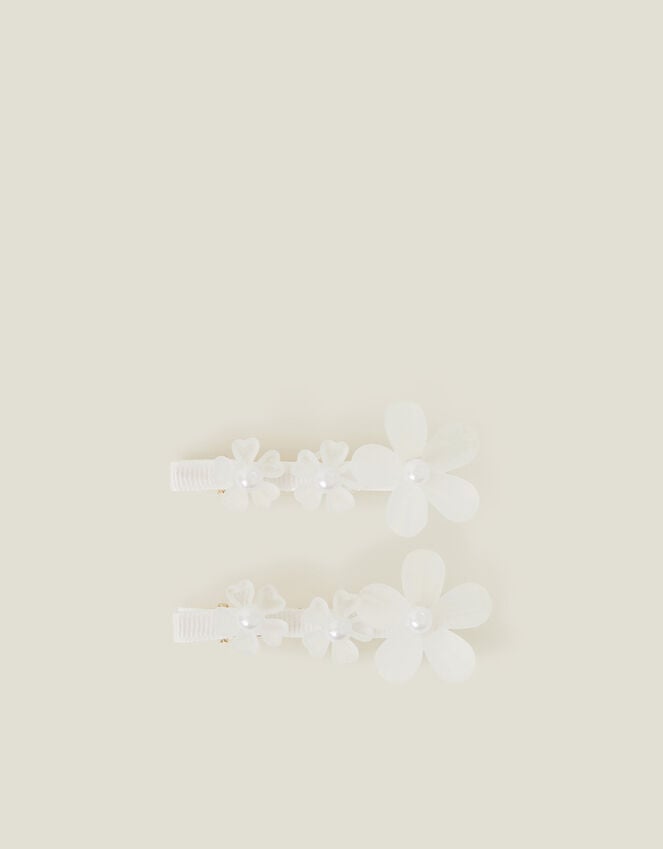 accessorize 2-Pack Gem Flower Clips Ivory