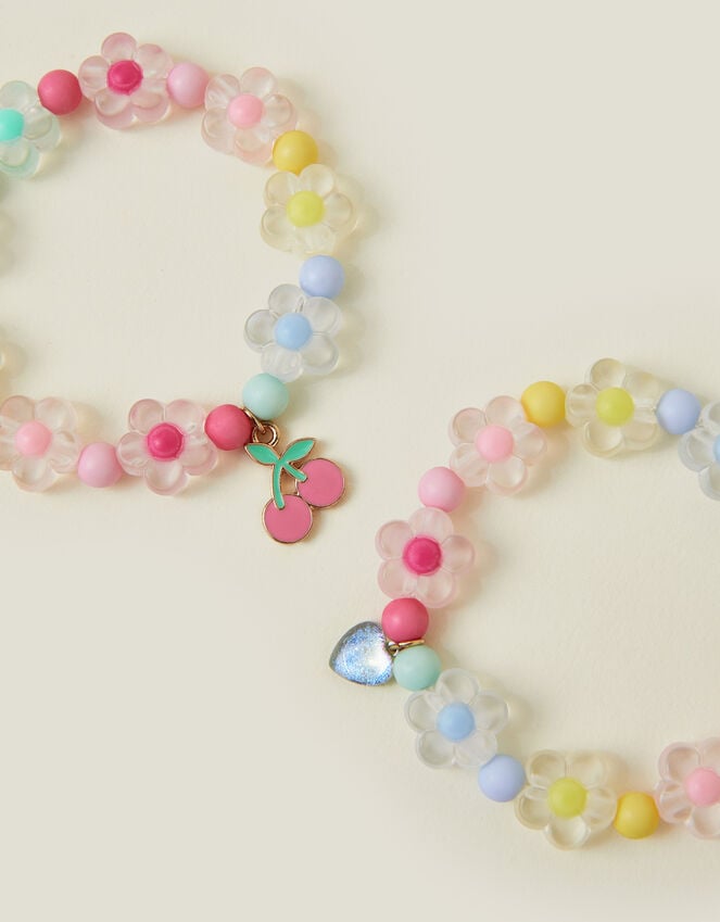 Accessorize 2-Pack Girls Beaded Flower Bracelets