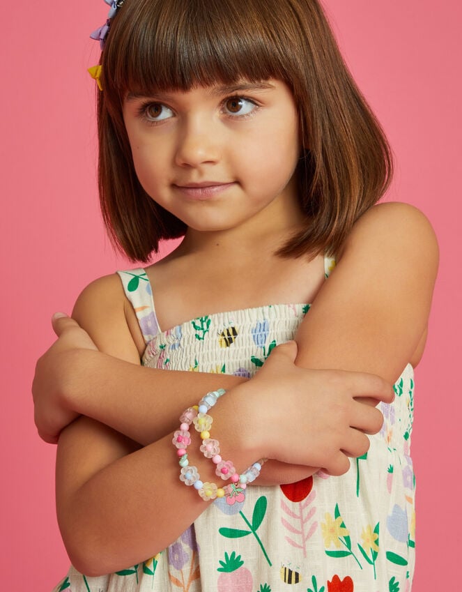 Accessorize 2-Pack Girls Beaded Flower Bracelets