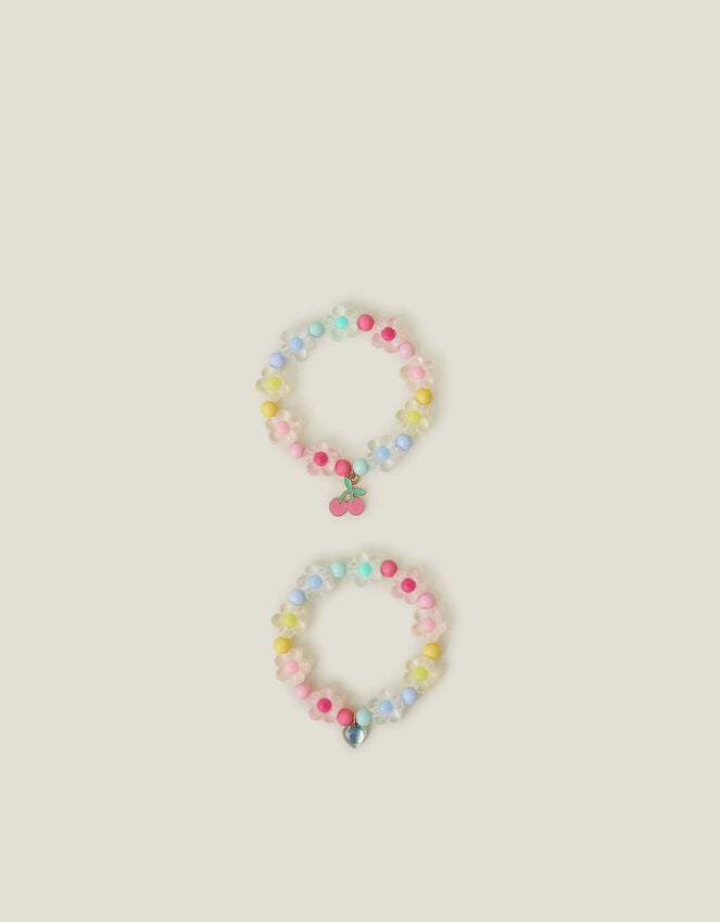 accessorize 2-Pack Girls Beaded Flower Bracelets