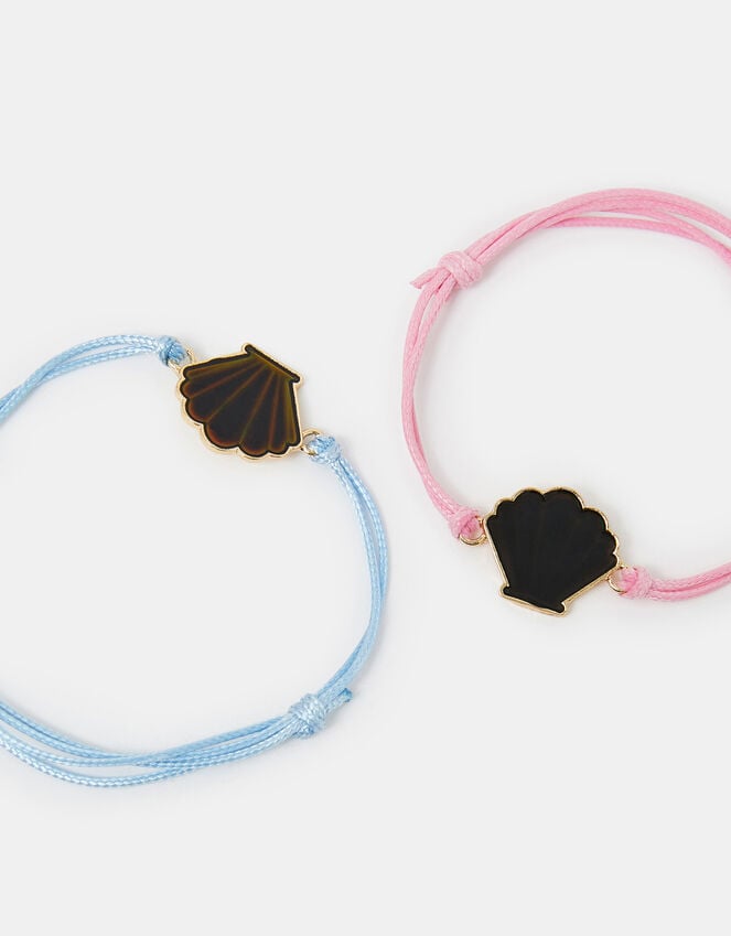 accessorize 2-Pack Girls Shell Cord Mood Bracelets
