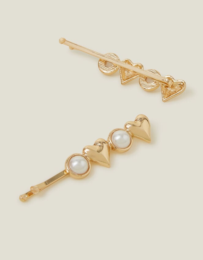 Accessorize 2-Pack Heart Pearl Hair Slides