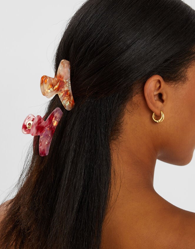 Accessorize 2-Pack Marble Resin Claw Clips