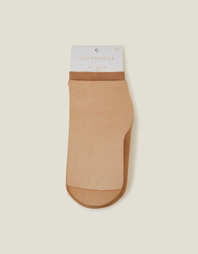 accessorize 2-Pack Pop Socks Nude