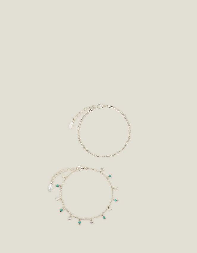 Accessorize 2-Pack Star Beaded Anklets