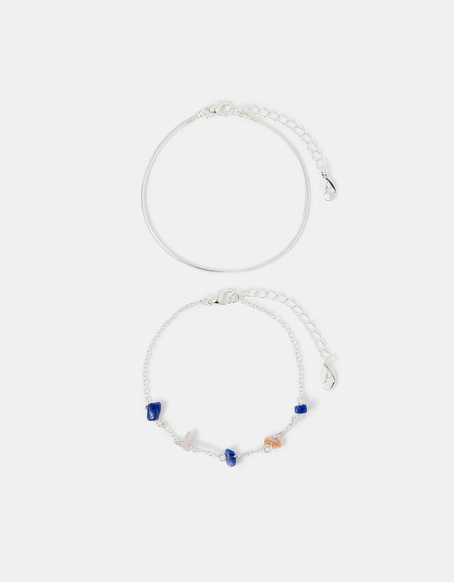 Accessorize 2-Pack Stone Chain Anklets