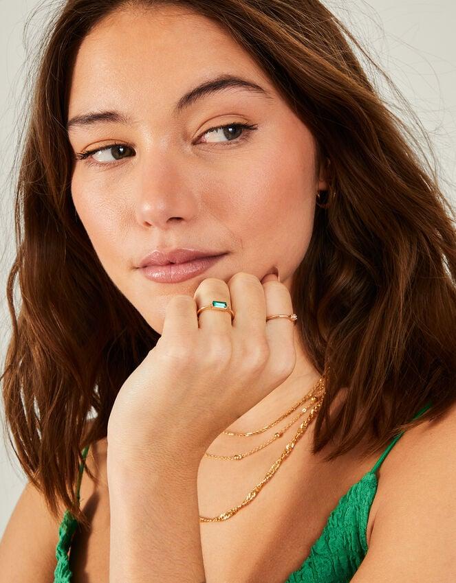 Accessorize 2-Pack Stone Rings Gold