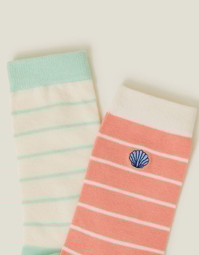 Accessorize 2-Pack Stripey Shell Socks