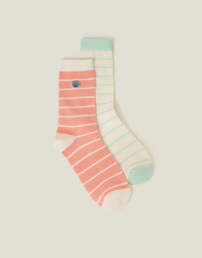 accessorize 2-Pack Stripey Shell Socks