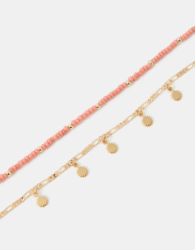 accessorize 2-Pack Sun Charm Anklets