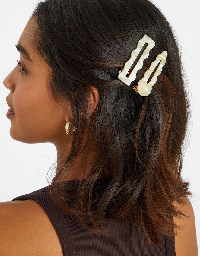 Accessorize 2-Pack Wiggle Resin Hair Clips Natural