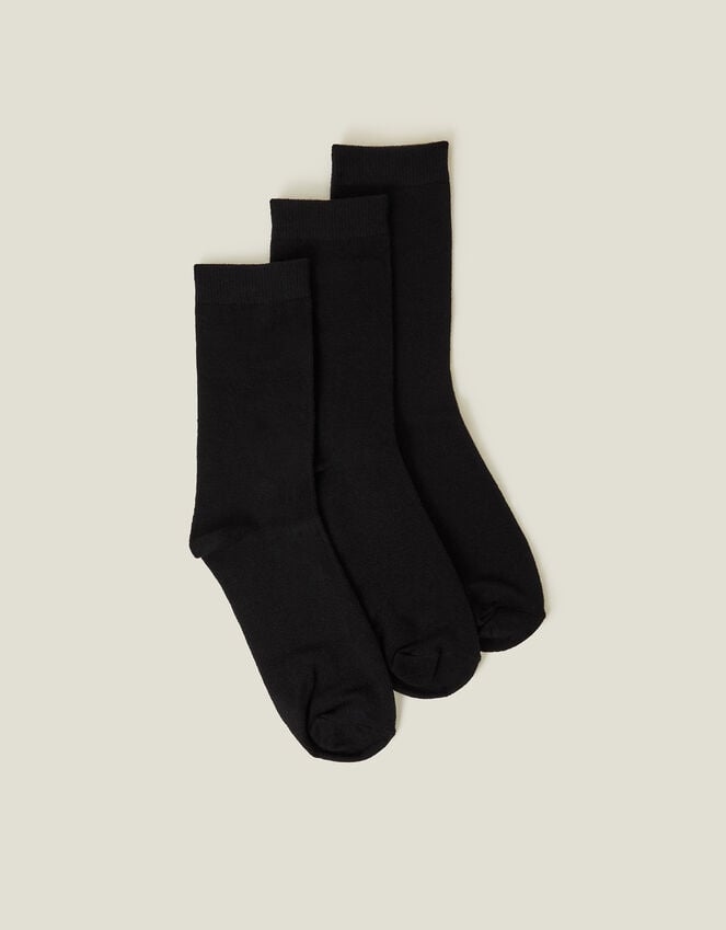 accessorize 3-Pack Ankle Socks Black