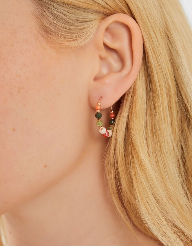 Accessorize 3-Pack Bead Hoop Earrings