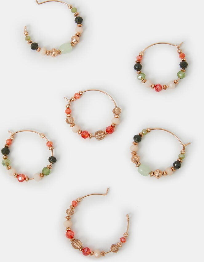 accessorize 3-Pack Bead Hoop Earrings