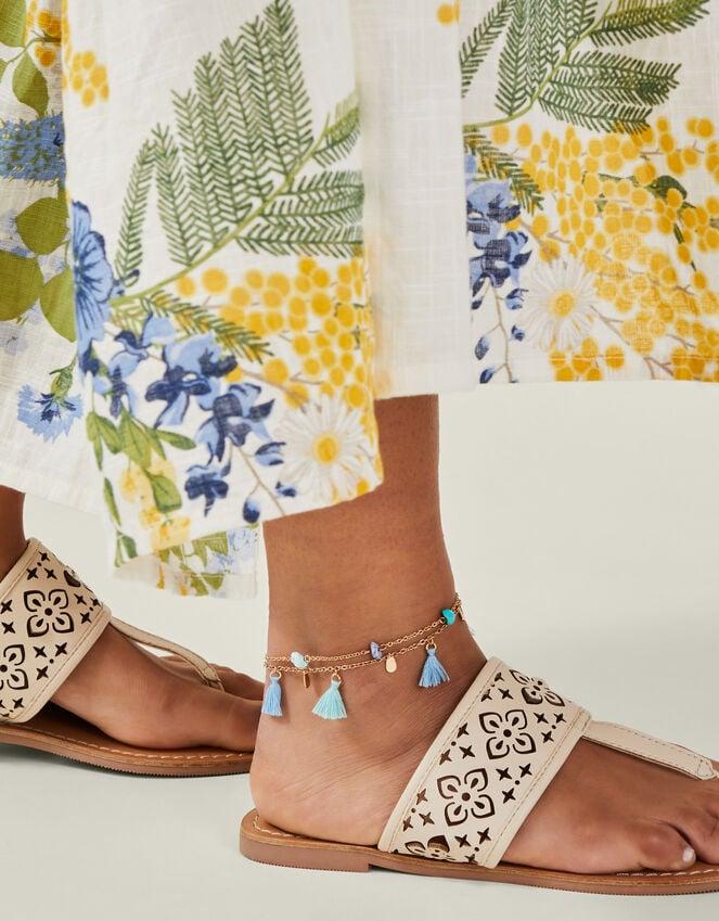 accessorize 3-pack Bead Tassel Chain Anklets