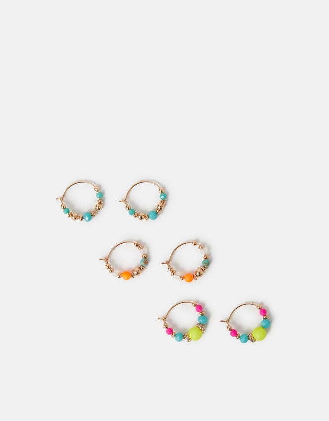 Accessorize 3-Pack Beaded Mini Hoop Earrings