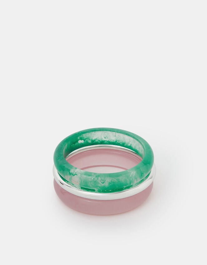 Accessorize 3-Pack Chunky Resin & Metal Bangles