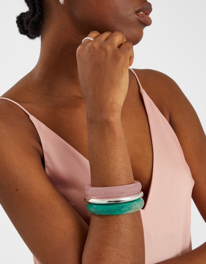 Accessorize 3-Pack Chunky Resin & Metal Bangles