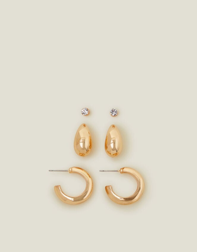 Accessorize 3-Pack Curve Drop Earrings