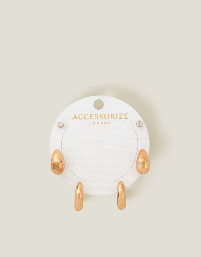 Accessorize 3-Pack Curve Drop Earrings