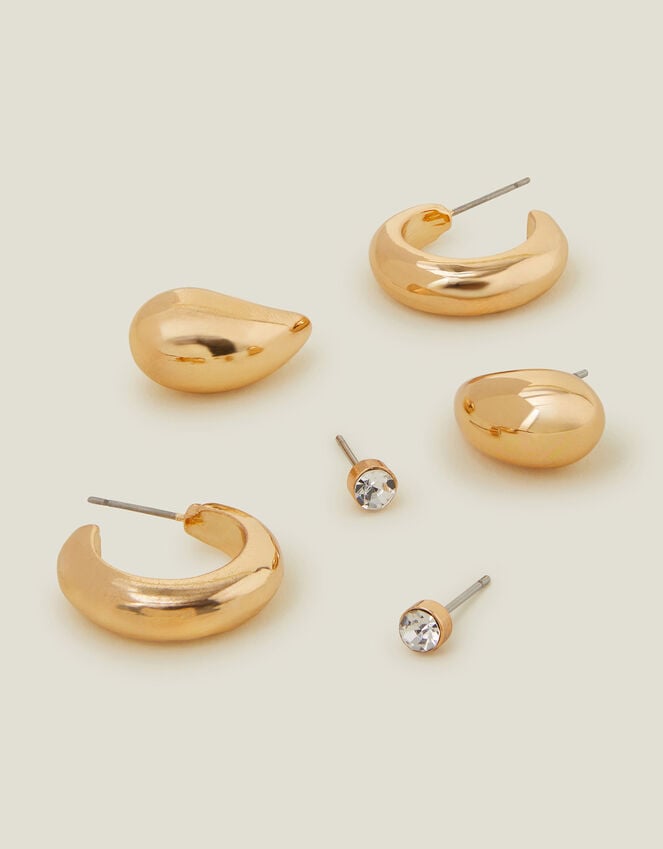 accessorize 3-Pack Curve Drop Earrings