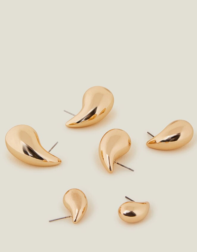 accessorize 3-Pack Drop Curve Earrings